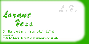 lorant hess business card